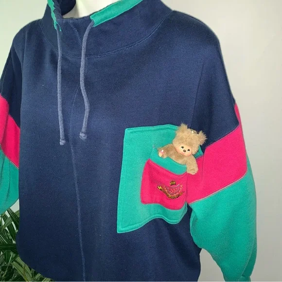 v i n t a g e :: Vibrant Slouchy Funnel Neck Sweatshirt